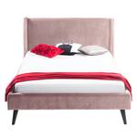 Gestoffeerd bed Limmer geweven stof in fluwelen look - Mauve - 160 x 200cm