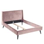 Letto imbottito Limmer Tessuto effetto velluto - Mauve - 160 x 200cm