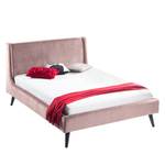 Gestoffeerd bed Limmer geweven stof in fluwelen look - Mauve - 140 x 200cm