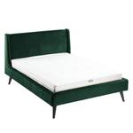 Letto imbottito Limmer Tessuto effetto velluto - Verde palude - 160 x 200cm