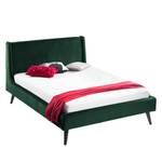 Gestoffeerd bed Limmer geweven stof in fluwelen look - Vijvergroen - 180 x 200cm