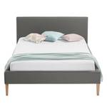 Gestoffeerd bed Nowra Geweven stof - Grijs - 160 x 200cm