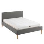 Gestoffeerd bed Nowra Geweven stof - Grijs - 180 x 200cm