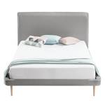 Gestoffeerd bed Eden Hill Geweven stof - Grijs - 160 x 200cm