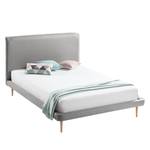 Gestoffeerd bed Eden Hill Geweven stof - Grijs - 140 x 200cm