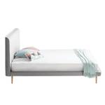 Gestoffeerd bed Eden Hill Geweven stof - Grijs - 140 x 200cm