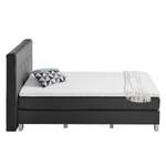 Boxspringbett Royal Night Webstoff inkl. Topper - Schiefergrau - 140 x 200cm - Kein Bettkasten