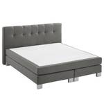 Letto boxspring Royal Night Tessuto - Con topper - Grigio fumo - 180 x 200cm - Senza contenitori