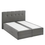 Lit boxspring Royal Night Tissu - Avec tiroir de lit - Gris fumé - 160 x 200cm - 2 tiroirs de lit