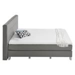 Boxspringbett Royal Night Webstoff inkl. Topper - Rauchgrau - 200 x 200cm - Kein Bettkasten