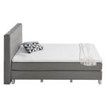 Boxspringbett Royal Night Webstoff inkl. Topper - Rauchgrau - 160 x 200cm - Kein Bettkasten