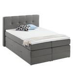 Lit boxspring Royal Night Tissu - Avec tiroir de lit - Gris fumé - 140 x 200cm - 2 tiroirs de lit