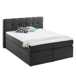 Boxspring Royal Night geweven stof - incl. opbergruimte - Leisteengrijs - 160 x 200cm - 2 opbergruimtes