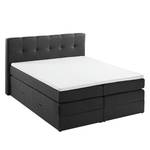 Letto boxspring Royal Night Tessuto - Con contenitori e topper - Ardesia - 160 x 200cm - 2 contenitori