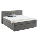 Letto boxspring Royal Night Tessuto - Con contenitori e topper - Grigio fumo - 200 x 200cm - 2 contenitori