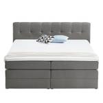 Boxspring Royal Night geweven stof - incl. opbergruimte - Rookgrijs - 200 x 200cm - 2 opbergruimtes