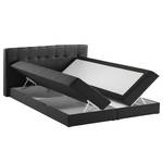 Lit boxspring Royal Night Tissu - Avec tiroir de lit - Ardoise - 200 x 200cm - 2 tiroirs de lit