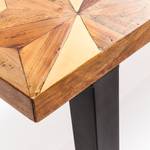 Table Illusion Bois vieilli massif / Acier -Incrustations de bois vieilli / Noir