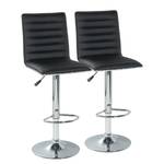 Chaises de bar Boslum (lot de 2) Imitation cuir / Métal - Chrome - Noir