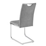 Chaises cantilever Remon (lot de 2) Microfibre / Métal - Chrome - Gris