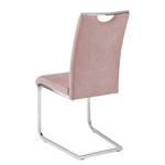 Chaises cantilever Remon (lot de 2) Microfibre / Métal - Chrome - Rose