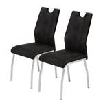 Chaises Scalea (lot de 2) Microfibre / Métal - Imitation acier inoxydable - Anthracite