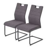 Chaises cantilever Morung (lot de 2) Tissu / Métal - Gris / Graphite