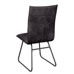 Gestoffeerde stoelen Tiaro (set van 2) microvezel/metaal - zwart - Vintage Grijs