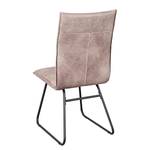 Chaises capitonnées Tiaro (lot de 2) Microfibre / Métal - Noir - Marron vintage