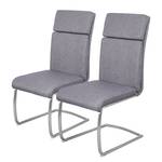 Chaises cantilever Formiga (lot de 2) Tissu / Métal - Gris / Acier inoxydable