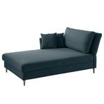 Chaise longue Hillarys II geweven stof - Blauw grijs - Breedte: 101 cm - Armleuning vooraanzicht links