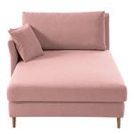 Chaise longue Hillarys II geweven stof - Mauve - Breedte: 101 cm - Armleuning vooraanzicht links