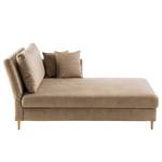 Chaise longue Hillarys III antieke leerlook - Latte Macchiattokleurig - Breedte: 101 cm - Armleuning vooraanzicht links