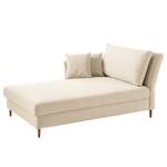 Chaise longue Hillarys II geweven stof - Crème - Breedte: 101 cm - Armleuning vooraanzicht links