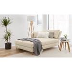 Chaise longue Hillarys II geweven stof - Crème - Breedte: 101 cm - Armleuning vooraanzicht links