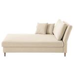 Chaise longue Hillarys II geweven stof - Crème - Breedte: 101 cm - Armleuning vooraanzicht links