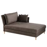 Chaise longue Hillarys III antieke leerlook - Koffiebruin - Breedte: 101 cm - Armleuning vooraanzicht links