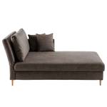 Chaise longue Hillarys III antieke leerlook - Koffiebruin - Breedte: 101 cm - Armleuning vooraanzicht links