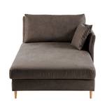 Chaise longue Hillarys III antieke leerlook - Koffiebruin - Breedte: 101 cm - Armleuning vooraanzicht links