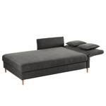 Chaise longue Hillarys III antieke leerlook - Grijs - Breedte: 101 cm - Armleuning vooraanzicht rechts