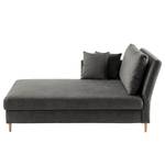 Chaise longue Hillarys III antieke leerlook - Grijs - Breedte: 101 cm - Armleuning vooraanzicht rechts