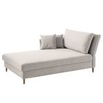 Chaise longue Hillarys II geweven stof - Platina - Breedte: 110 cm - Armleuning vooraanzicht rechts