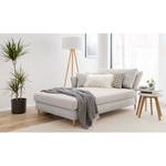 Chaise longue Hillarys II geweven stof - Platina - Breedte: 110 cm - Armleuning vooraanzicht rechts