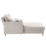 Chaise longue Hillarys II geweven stof - Platina - Breedte: 110 cm - Armleuning vooraanzicht rechts