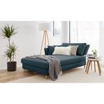 Chaise longue Hillarys II geweven stof - Blauw grijs - Breedte: 110 cm - Armleuning vooraanzicht rechts