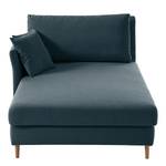 Chaise longue Hillarys II geweven stof - Blauw grijs - Breedte: 110 cm - Armleuning vooraanzicht rechts