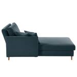 Chaise longue Hillarys II geweven stof - Blauw grijs - Breedte: 110 cm - Armleuning vooraanzicht rechts