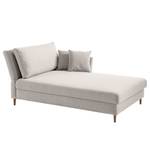 Chaise longue Hillarys II geweven stof - Platina - Breedte: 110 cm - Armleuning vooraanzicht rechts