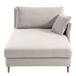 Chaise longue Hillarys II geweven stof - Platina - Breedte: 110 cm - Armleuning vooraanzicht rechts