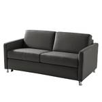 Canapé convertible Lierde I Cuir véritable - Anthracite - Largeur : 155 cm - Avec accoudoirs